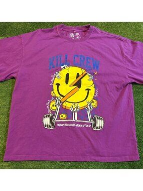 Kill Crew shirt mens XL purple porrada series short sleeve workout training